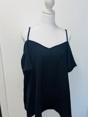 SHEIN Black Cold-Shoulder Spaghetti Strap Camisole